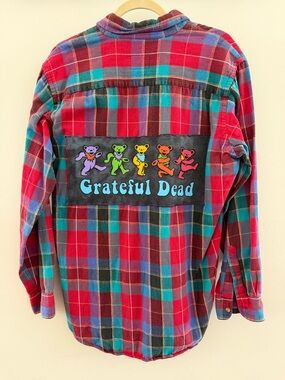 Empty Hanger Custom Upcycle Grateful Dead Plaid Flannel
Top Oversized